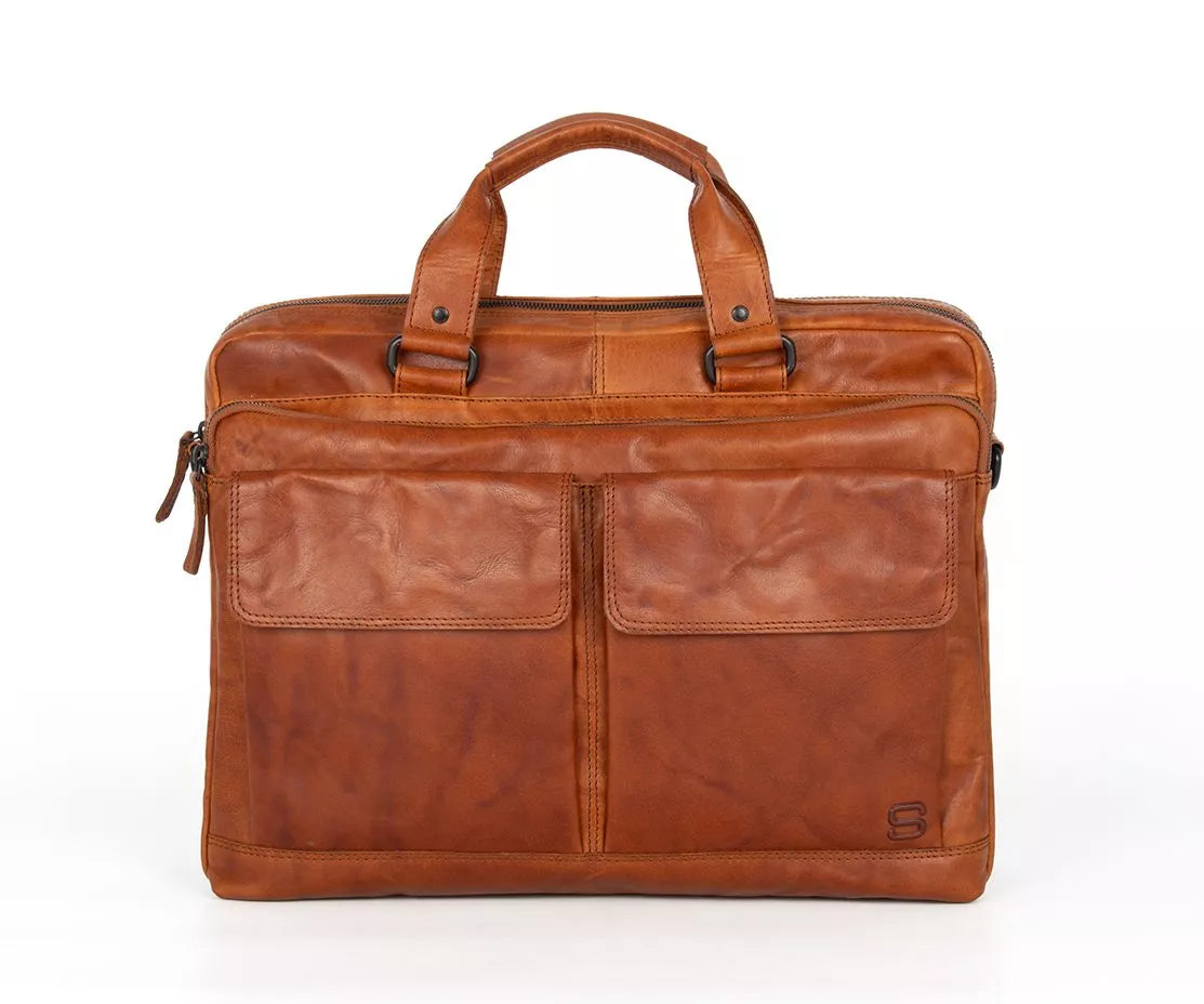 Spikes & Sparrow PC-veske i skinn / 17" - Robert