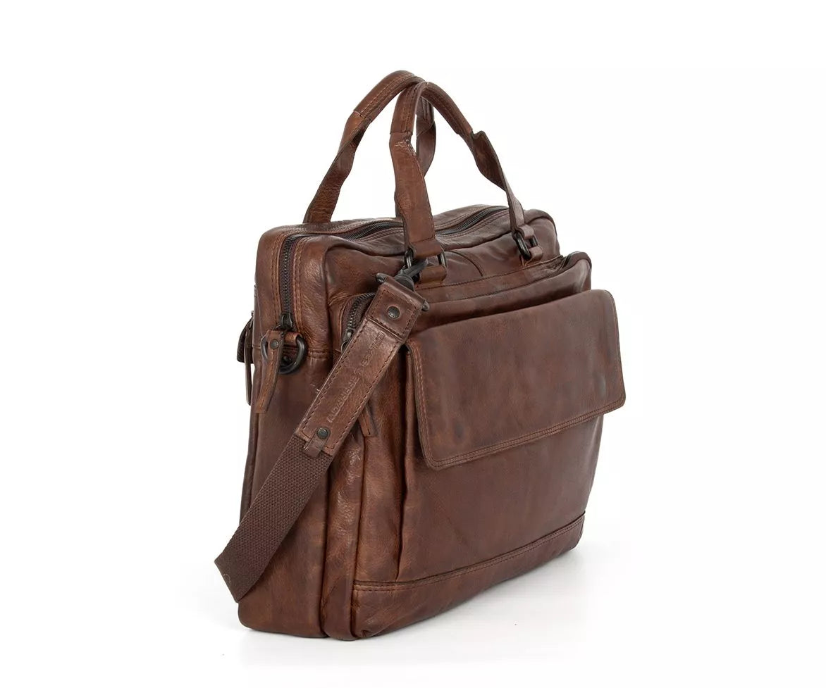 Spikes & Sparrow PC-veske i skinn/ 15,6" - Kevin