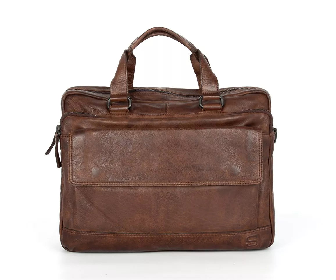 Spikes & Sparrow PC-veske i skinn/ 15,6" - Kevin