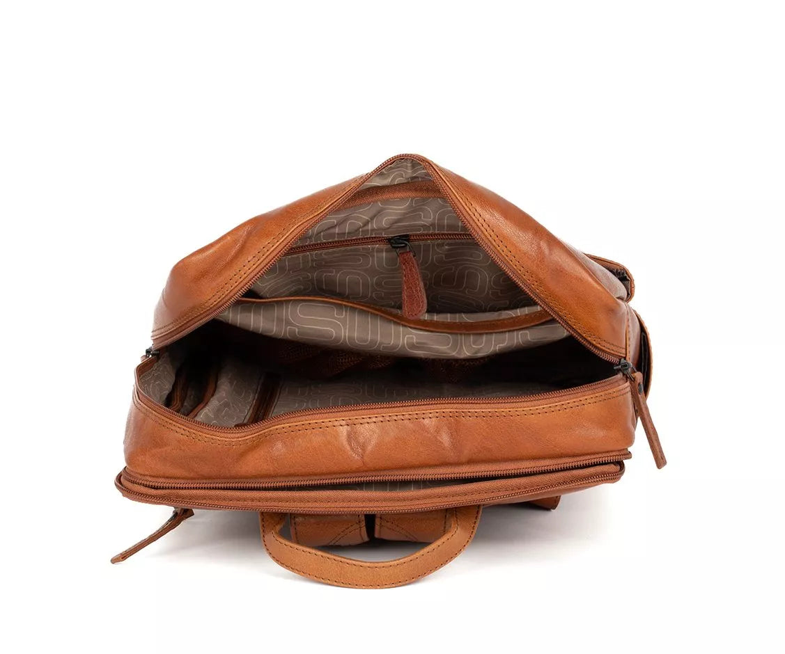 Spikes & Sparrow Ryggsekk i skinn/ 15,6" - Jonathan