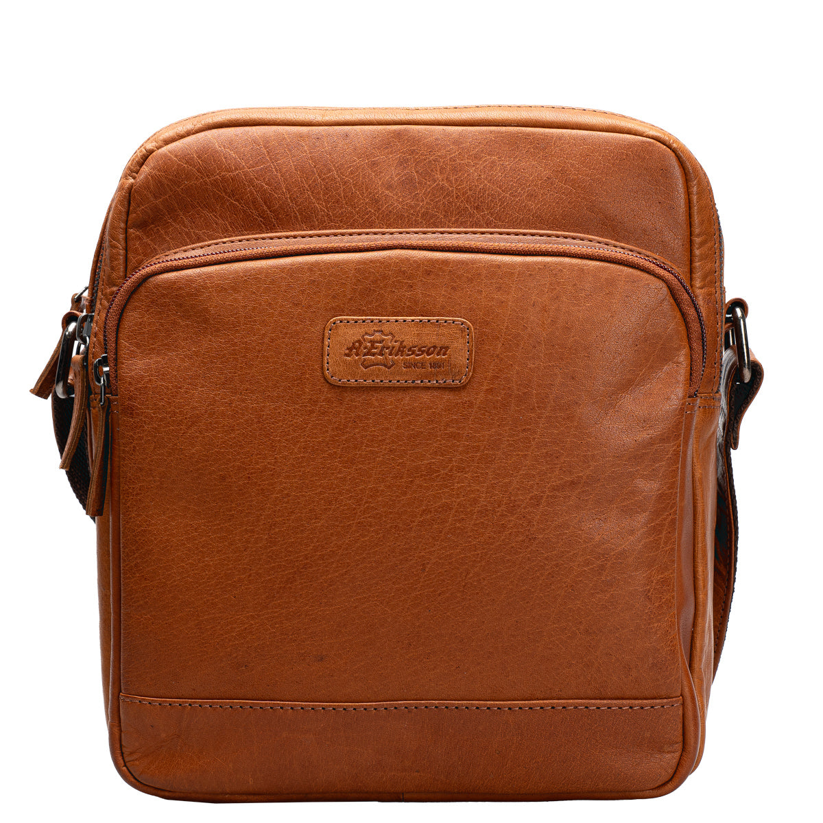 A. Eriksson Ewan Mellomstor Reporter Bag Cognac