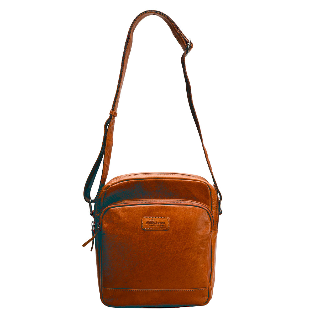 A. Eriksson Ewan Mellomstor Reporter Bag Cognac