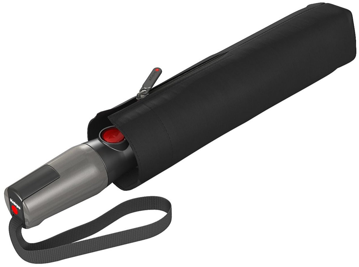 Knirps T 400 Duomatic Windproof Paraply Med Automatisk Åpning Lukking Svart