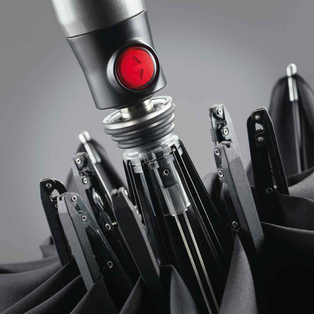 Knirps T 400 Duomatic Windproof Paraply Med Automatisk Åpning Lukking Svart
