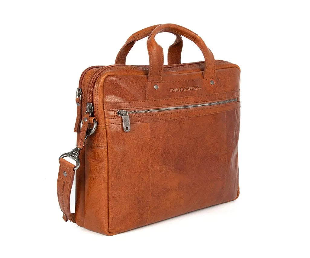 Spikes & Sparrow PC-veske i skinn/ 15" - Montana