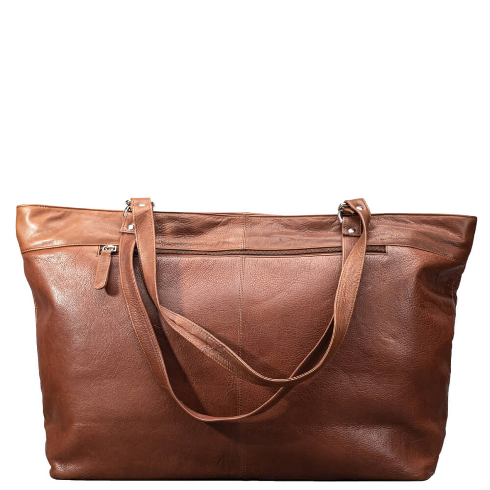 A. Eriksson Olivia Stor Skinn Shopper-Wekend Bag Brun