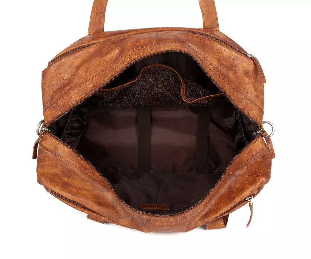 Spikes & Sparrow Weekendbag i skinn/ 17" - Brian