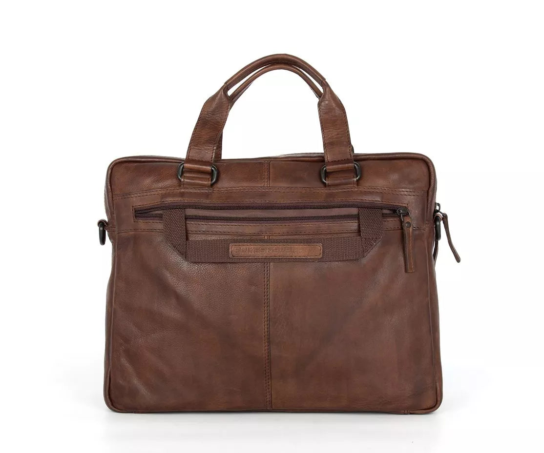 Spikes & Sparrow PC-veske i skinn/ 15,6" - Kevin