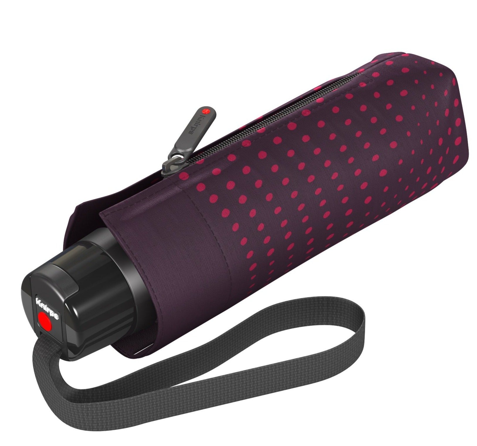 Knirps Liten Windproof Lomme Paraply Med Manuell Åpning Lukking Burgunderrød