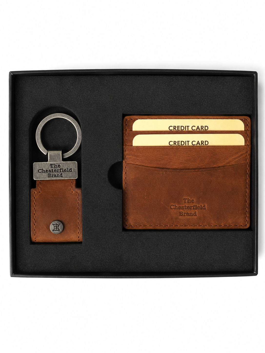 The Chesterfield Brand Gavesett Kortholder & Nøkkelring i Skinn – Cognac