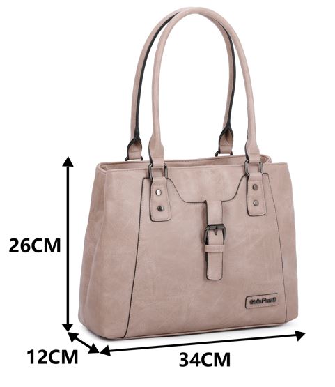 Giulia Pieralli Klassisk Stor 2-Zippers Skulderveske Cognac