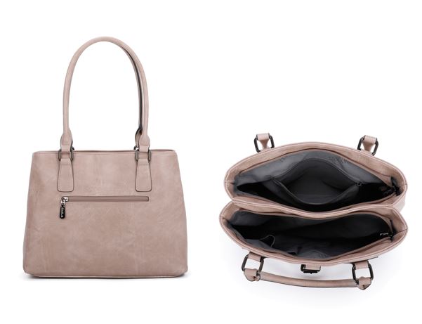 Giulia Pieralli Klassisk Stor 2-Zippers Skulderveske Cognac