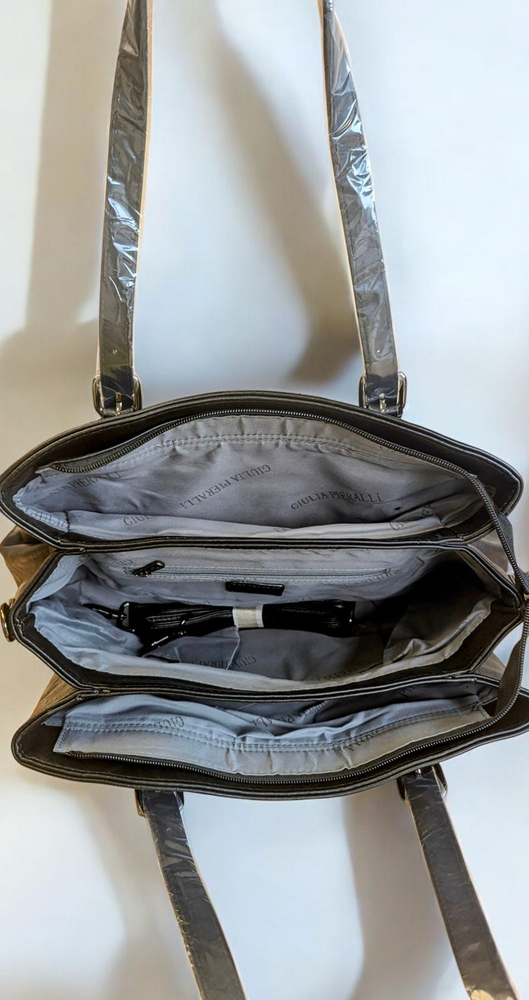 Giulia Pieralli Klassisk mellomstor2-Zippers Skulderveske Cognag