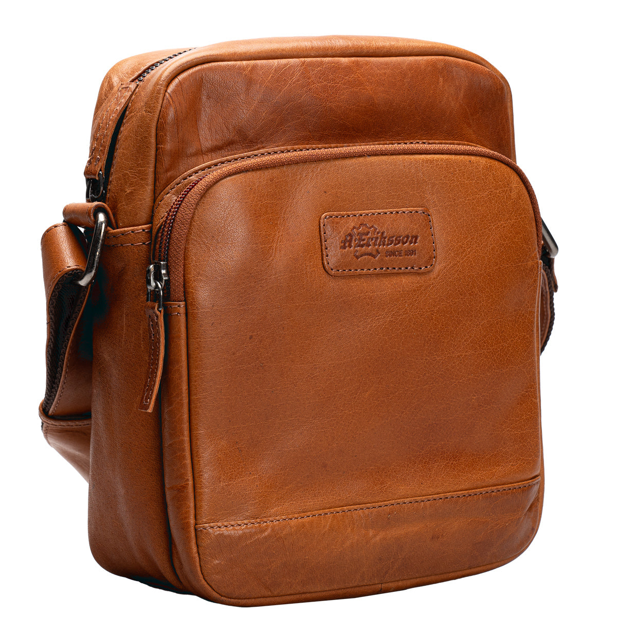 A. Eriksson Edward Liten Reporter Bag Cognac