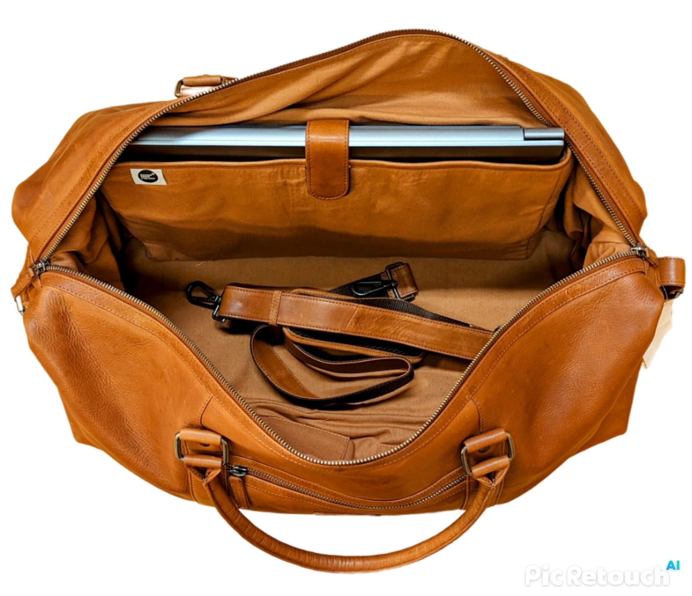A. Eriksson Elwis Stor Weekend Bag I Skinn Cognac 41L