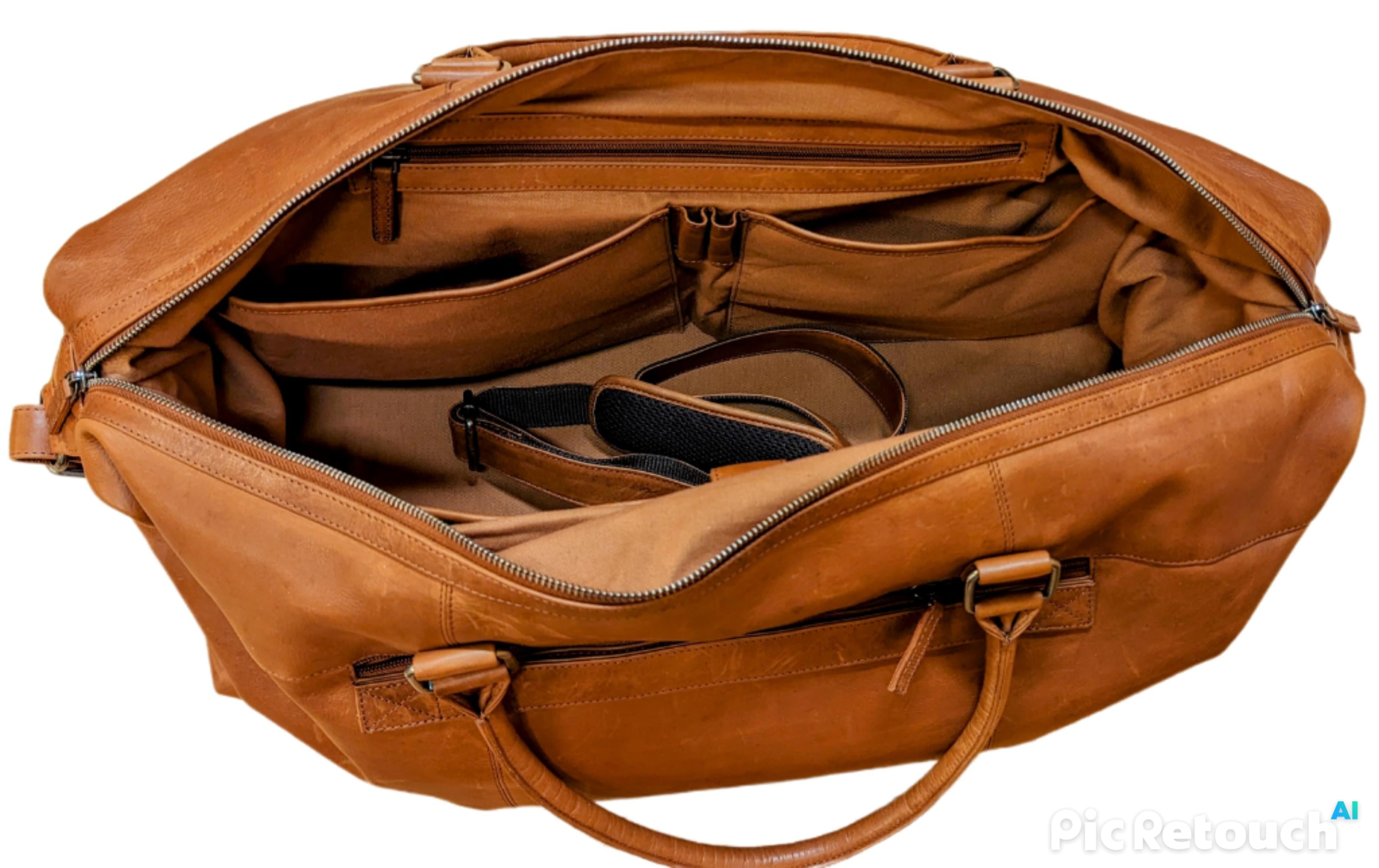 A. Eriksson Elwis Stor Weekend Bag I Skinn Cognac 41L