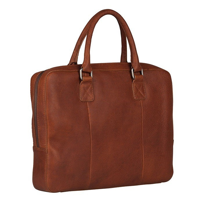 Burkely Fundametals Antique Avery 1-Zip 13,3" Pc veske I Skinn Cognac